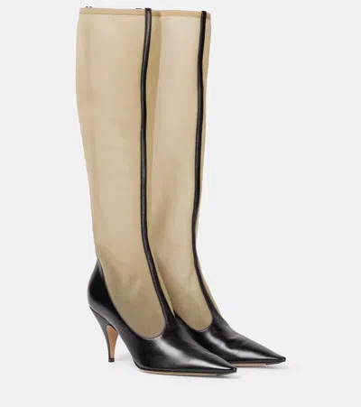 The Row Stiefel Aus Mesh Und Leder In Black