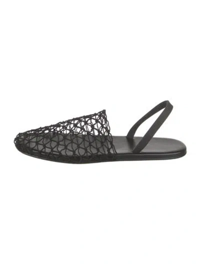 Pre-owned The Row Mesh Mesh Accents Slingback Flats In Black