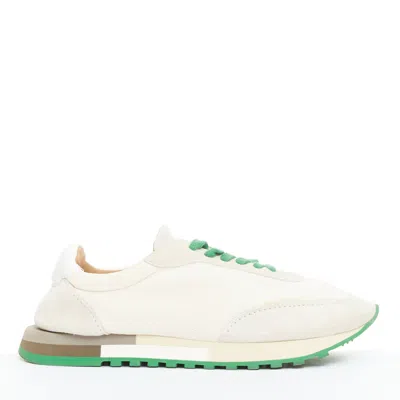 The Row Mesh Suede Running Sneakers In White