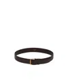 The Row Smooth Square Buckle Leather Belt In Black