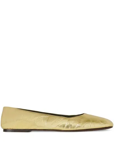 The Row Metallic-effect Ballet Flats