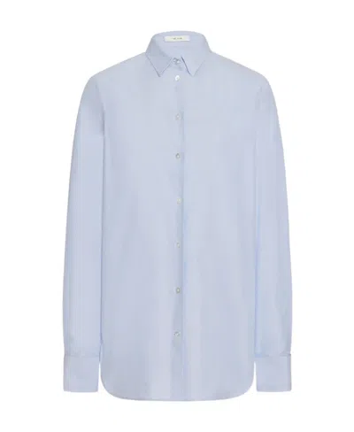 The Row Metis Button Shirt In Blue
