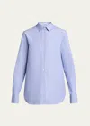 The Row Metis Cotton Button-down Shirt In Steel Blue