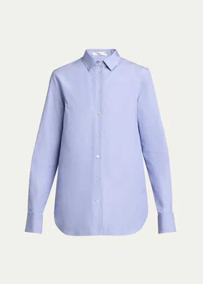 The Row Metis Cotton Button-down Shirt In Steel Blue
