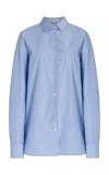 The Row Sisilia Long-sleeved Shirt In Blue