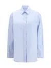 The Row Metis Cotton Poplin Shirt In Blue