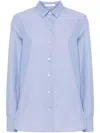 The Row Metis Cotton Poplin Shirt In 蓝色