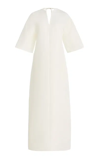 The Row Mia Silk Shantung Maxi Dress In White