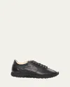 The Row Mica Leather Low-top Sneakers In Black