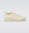 The Row Mica Leather Sneakers In Neutral