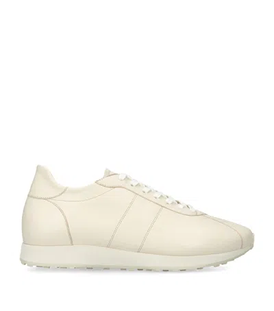 The Row Mica Leather Sneakers In White