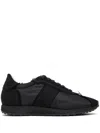 The Row Velvet Adjustable Sneakers Suede Finish In Black