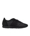 The Row Velvet Adjustable Sneakers Suede Finish In Black