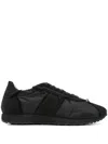The Row Velvet Adjustable Sneakers Suede Finish In Black