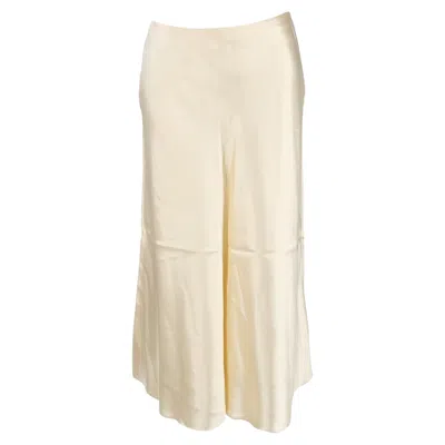 The Row Midi Flared Skirt In Cream Silk
