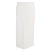 The Row Midi High-waisted Straight Skirt With Back Slit In White Leather In White