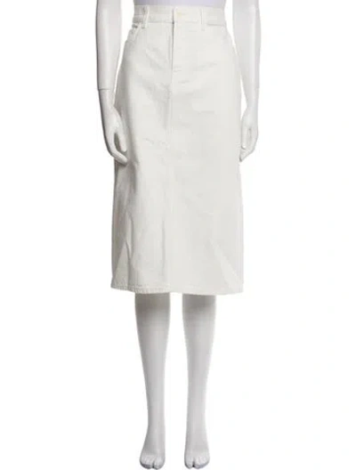 Pre-owned The Row Midi Length Skirt In White