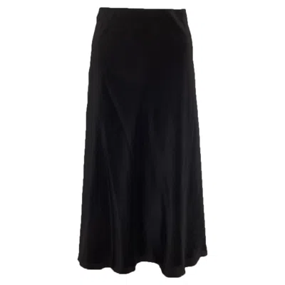 THE ROW MIDI SKIRT IN BLACK SILK