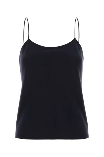 The Row Midnight Blue Crepe Biggins Top In Black