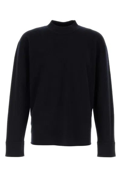 THE ROW MIDNIGHT BLUE STRETCH CASHMERE BLEND HERMANN SWEATER