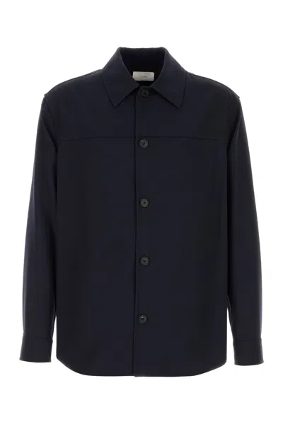 The Row Midnight Blue Wool Oslo Shirt In Black