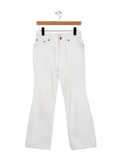 Pre-owned The Row Mid-rise Flared Jeans In White