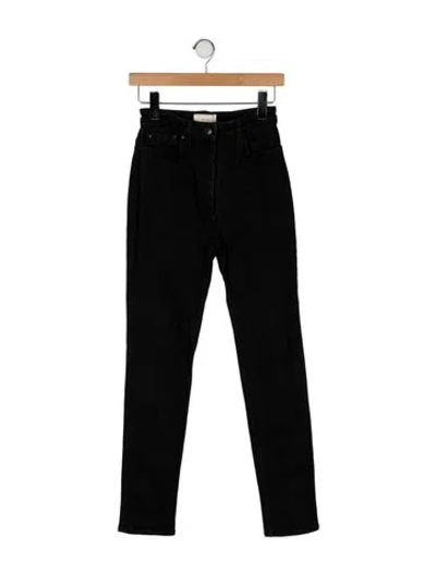 Pre-owned The Row Mid-rise Skinny Leg Jeans In Black