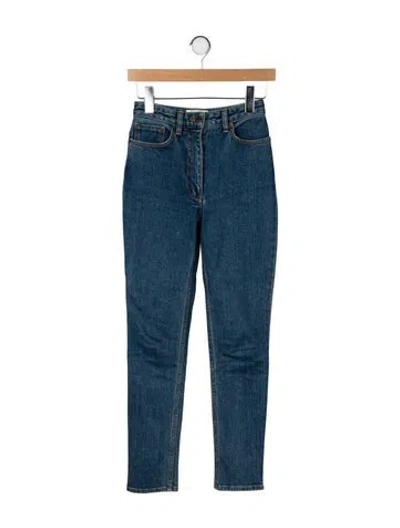 Pre-owned The Row Mid-rise Skinny Leg Jeans In Blue