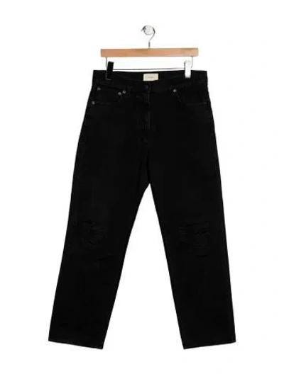 Pre-owned The Row Mid-rise Straight Leg Jeans In Black