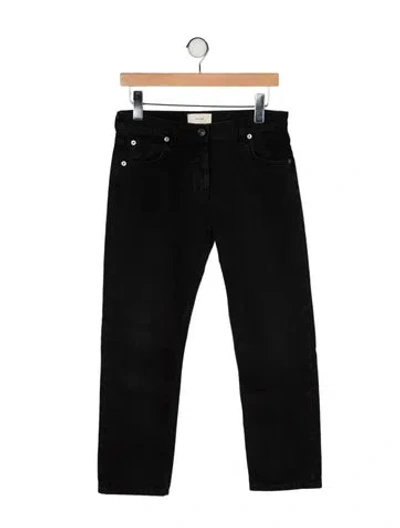 Pre-owned The Row Mid-rise Straight Leg Jeans In Black