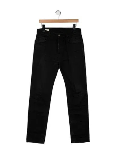 Pre-owned The Row Mid-rise Straight Leg Jeans In Black