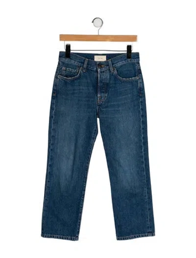 Pre-owned The Row Mid-rise Straight Leg Jeans In Blue