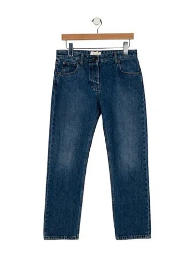 Pre-owned The Row Mid-rise Straight Leg Jeans In Blue
