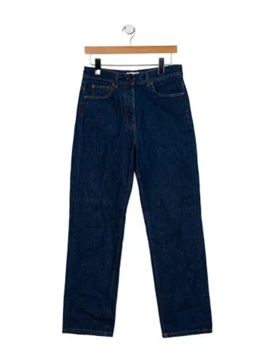 Pre-owned The Row Mid-rise Straight Leg Jeans In Blue