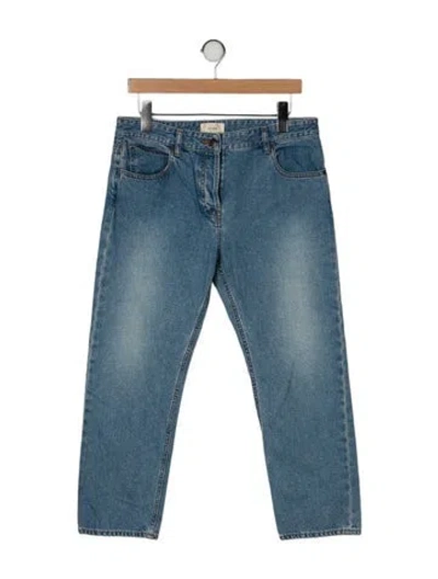 Pre-owned The Row Mid-rise Straight Leg Jeans In Blue