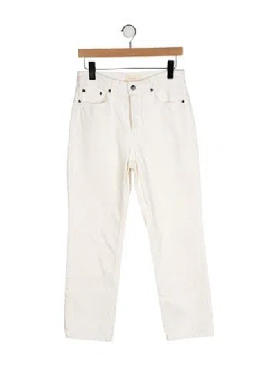 Pre-owned The Row Mid-rise Straight Leg Jeans In Neutral