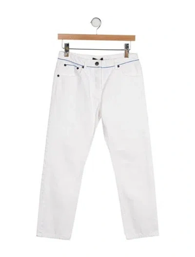 Pre-owned The Row Mid-rise Straight Leg Jeans In White