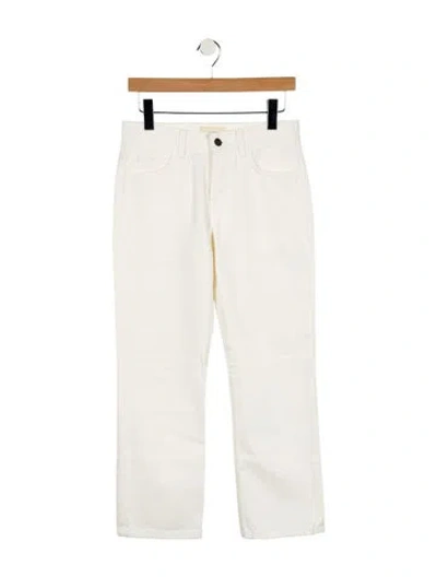 Pre-owned The Row Mid-rise Straight Leg Jeans In White