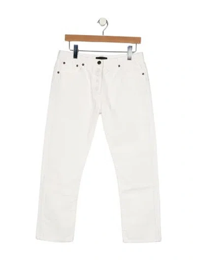 Pre-owned The Row Mid-rise Straight Leg Jeans In White