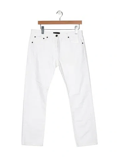 Pre-owned The Row Mid-rise Straight Leg Jeans In White