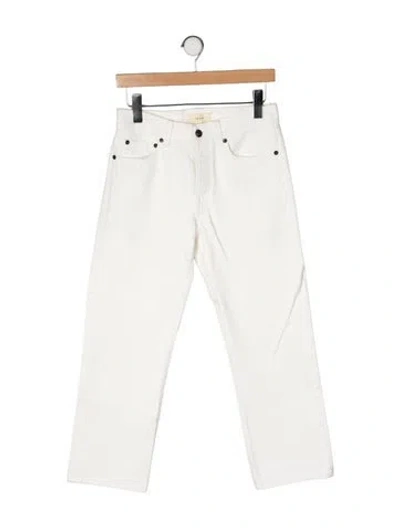Pre-owned The Row Mid-rise Straight Leg Jeans In White