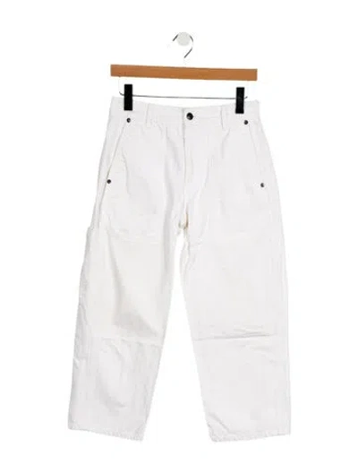 Pre-owned The Row Mid-rise Straight Leg Jeans In White