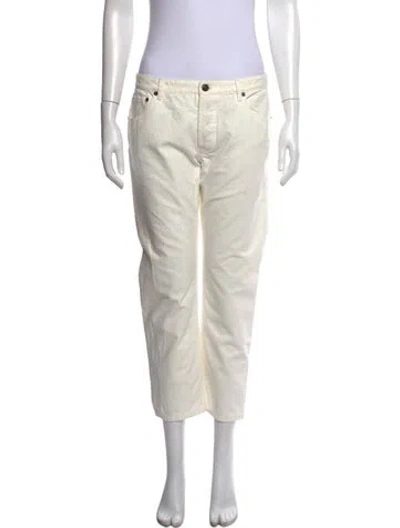 Pre-owned The Row Mid-rise Straight Leg Jeans In White