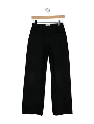 Pre-owned The Row Mid-rise Wide Leg Jeans In Black