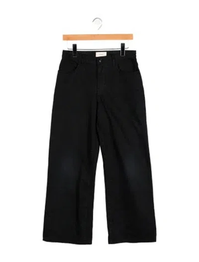 Pre-owned The Row Mid-rise Wide Leg Jeans In Black