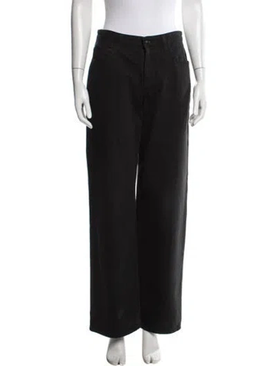 Pre-owned The Row Mid-rise Wide Leg Jeans In Black