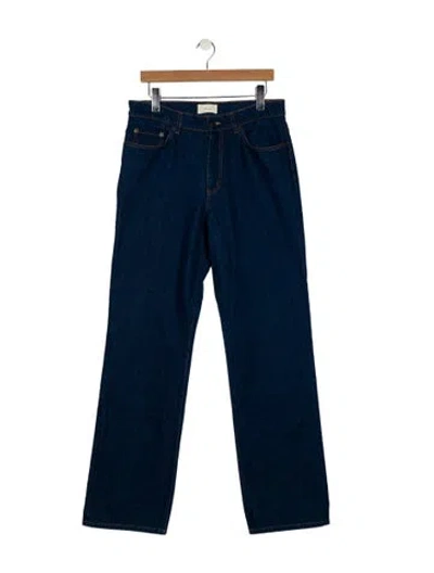 Pre-owned The Row Mid-rise Wide Leg Jeans In Blue
