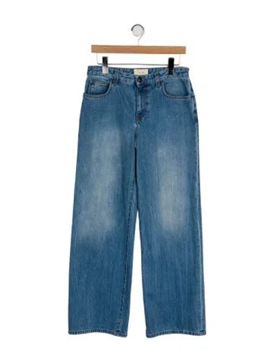 Pre-owned The Row Mid-rise Wide Leg Jeans In Blue