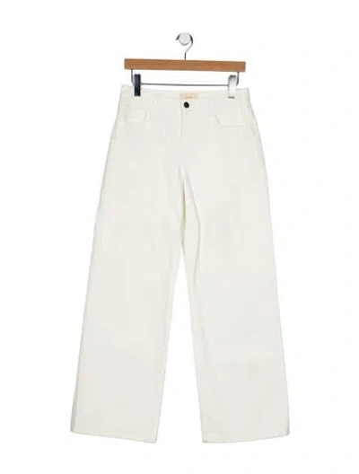 Pre-owned The Row Mid-rise Wide Leg Jeans In White