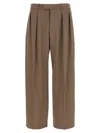 The Row Trousers Front Pleated Belt Loops In Green